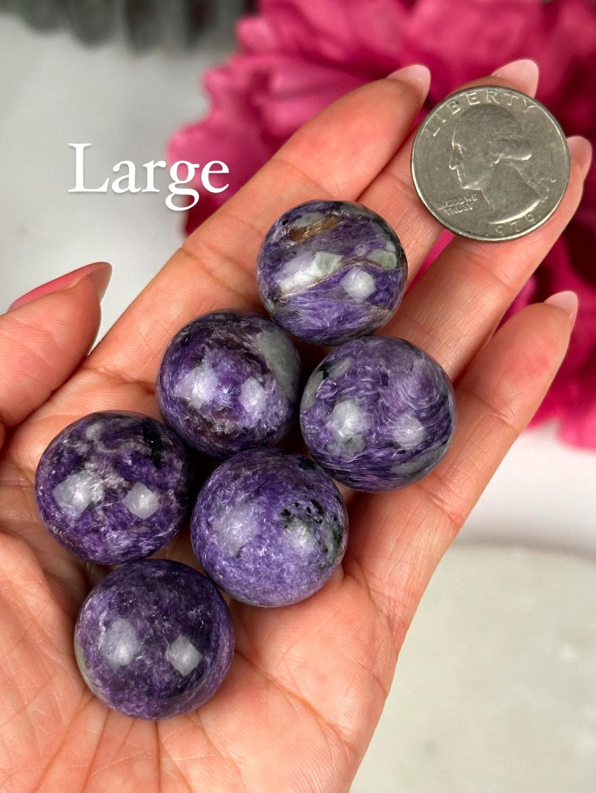 Purple Charoite Mini Sphere Charoite Pocket Stone for Gridding and Meditation, Cute Spiritual Gift for Friend | CHOOSE YOUR SIZE
