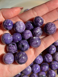 Purple Charoite Mini Sphere, Russian Gemstone, Pocket Stone