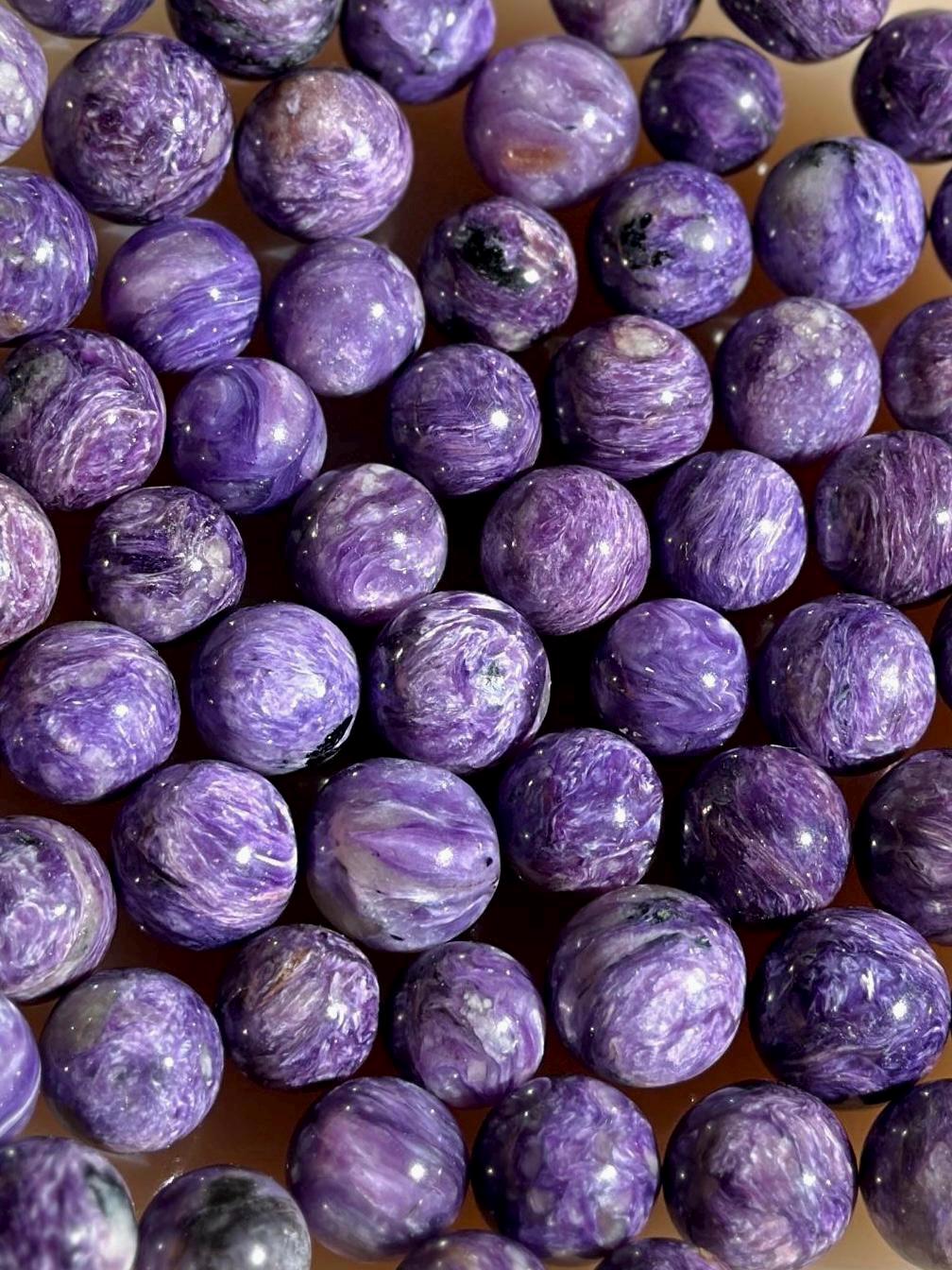 Purple Charoite Mini Sphere, Russian Gemstone, Pocket Stone