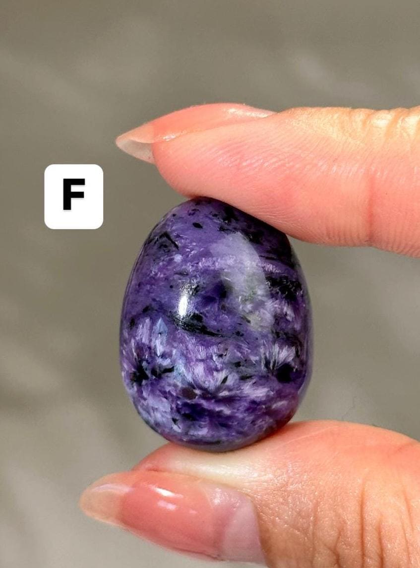 Cute Charoite Egg Palmstone High Quality Purple Charoite Pocket Stone from Russia Crystal Egg for Gifting and Meditation