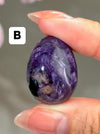 Cute Charoite Egg Palmstone High Quality Purple Charoite Pocket Stone from Russia Crystal Egg for Gifting and Meditation