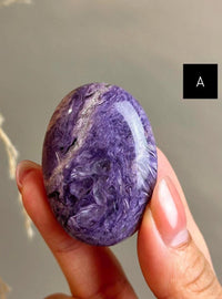 High Quality Charoite Palmstone, Purple Charoite Palm, Medium Pocket Stone 2" - CHOOSE YOUR PIECE