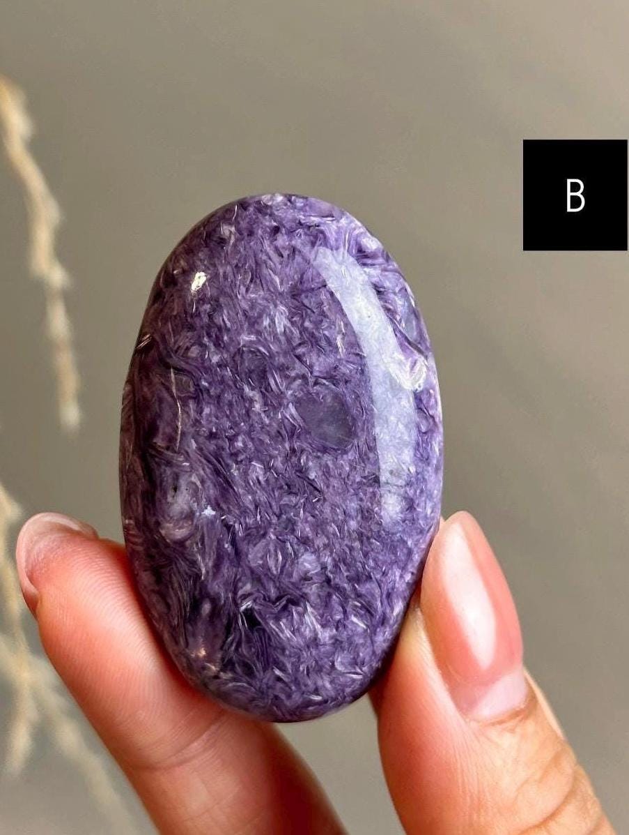 High Quality Charoite Palmstone, Purple Charoite Palm, Medium Pocket Stone 2" - CHOOSE YOUR PIECE