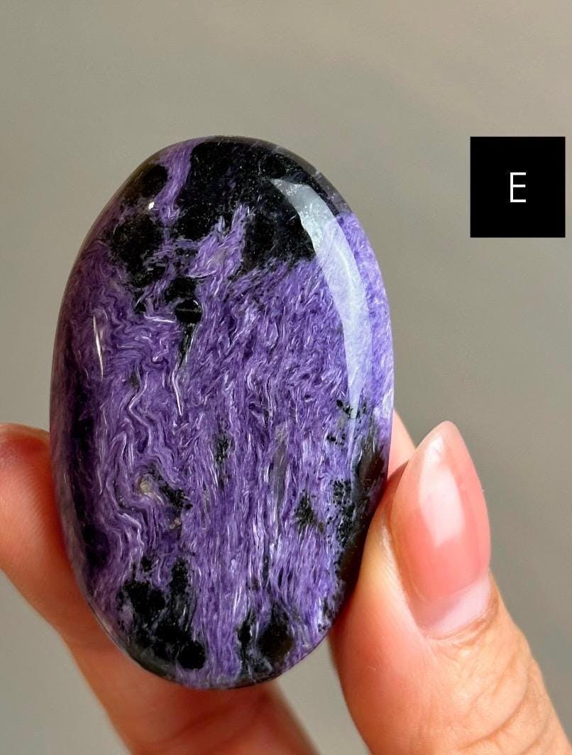 High Quality Charoite Palmstone, Purple Charoite Palm, Medium Pocket Stone 2" - CHOOSE YOUR PIECE