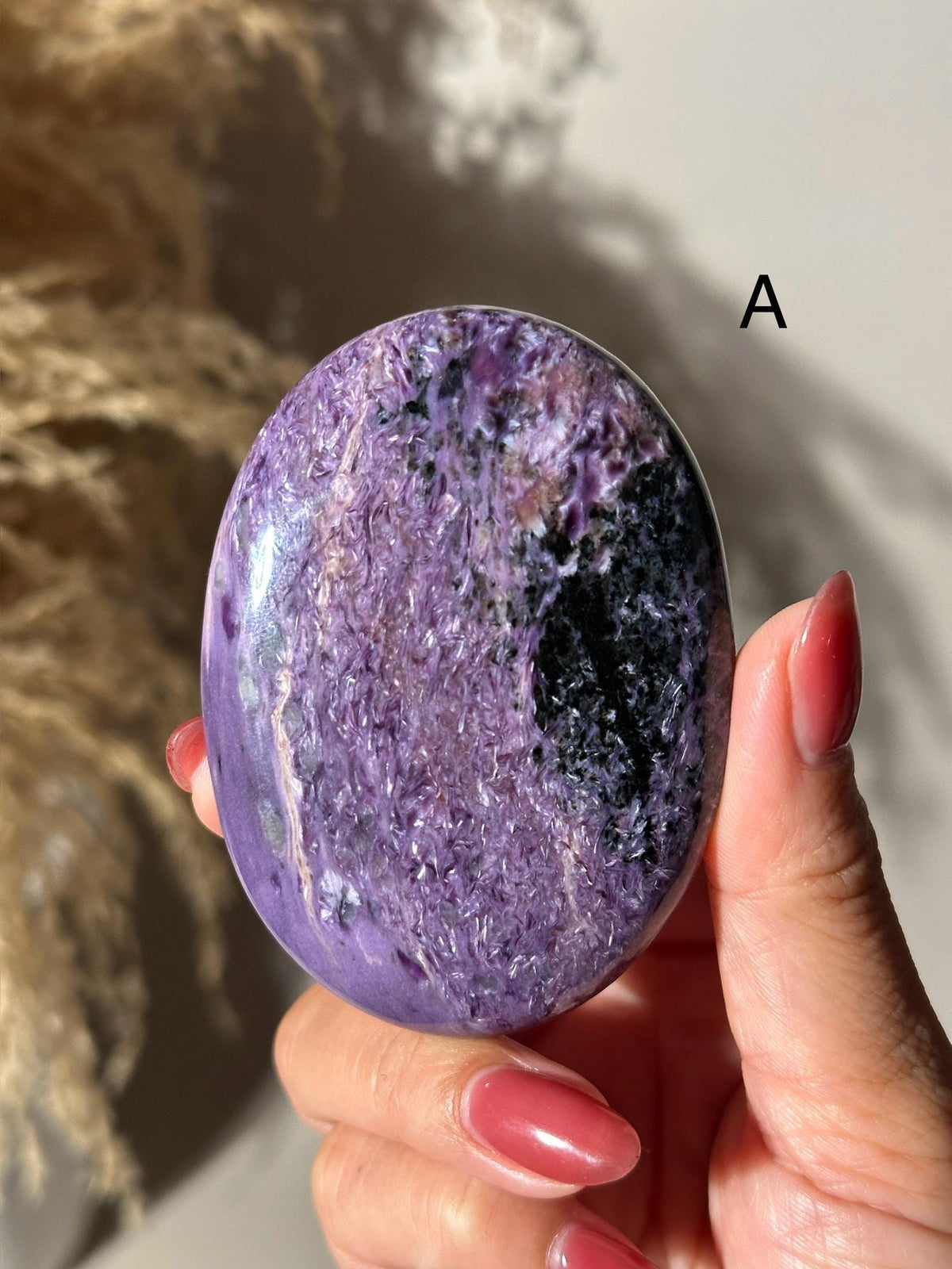Large Charoite Palmstone Pocket Stone 3" - CHOOSE YOUR PIECE