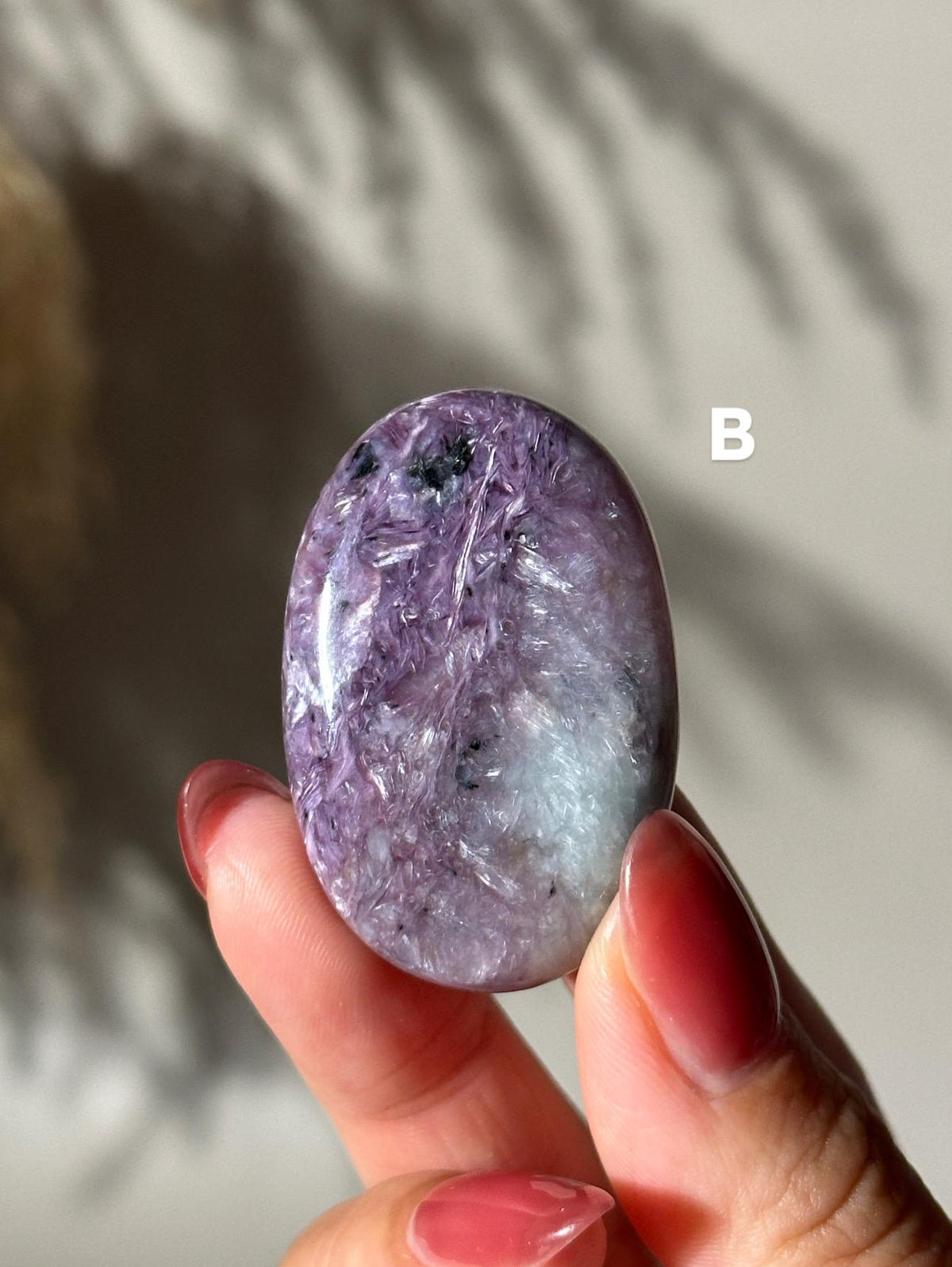 High Quality Charoite Palmstone from Russia, Purple Charoite Palm, Rare Collectible Pocket Stone for Gifting