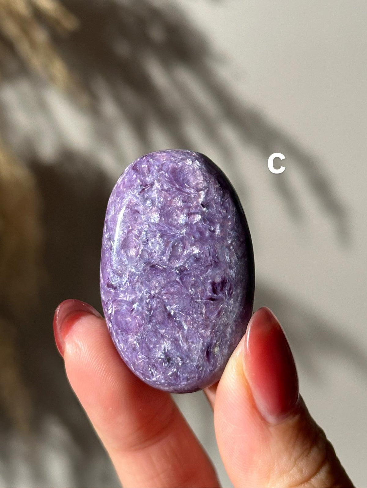 High Quality Charoite Palmstone from Russia, Purple Charoite Palm, Rare Collectible Pocket Stone for Gifting