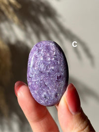 High Quality Charoite Palmstone from Russia, Purple Charoite Palm, Rare Collectible Pocket Stone for Gifting