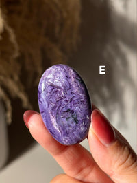 High Quality Charoite Palmstone from Russia, Purple Charoite Palm, Rare Collectible Pocket Stone for Gifting