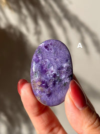 High Quality Charoite Palmstone from Russia, Purple Charoite Palm, Rare Collectible Pocket Stone for Gifting