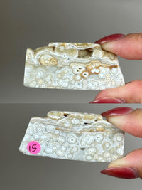Ocean Jasper Pocket Slice: OJ Orbicular Jasper, Collectible Quality