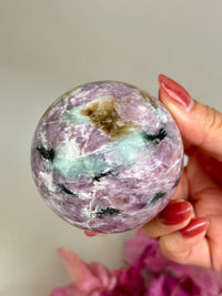 Rare Find Pink Charoite Sphere with Blue Calcite Russian Minerals for Crystal Collector and Home Decor #2