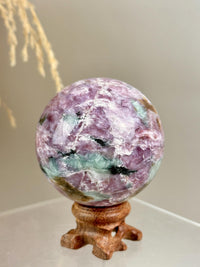 Rare Find Pink Charoite Sphere with Blue Calcite Russian Minerals for Crystal Collector and Home Decor #2
