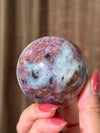 Rare Find Pink Charoite Sphere with Blue Calcite #3