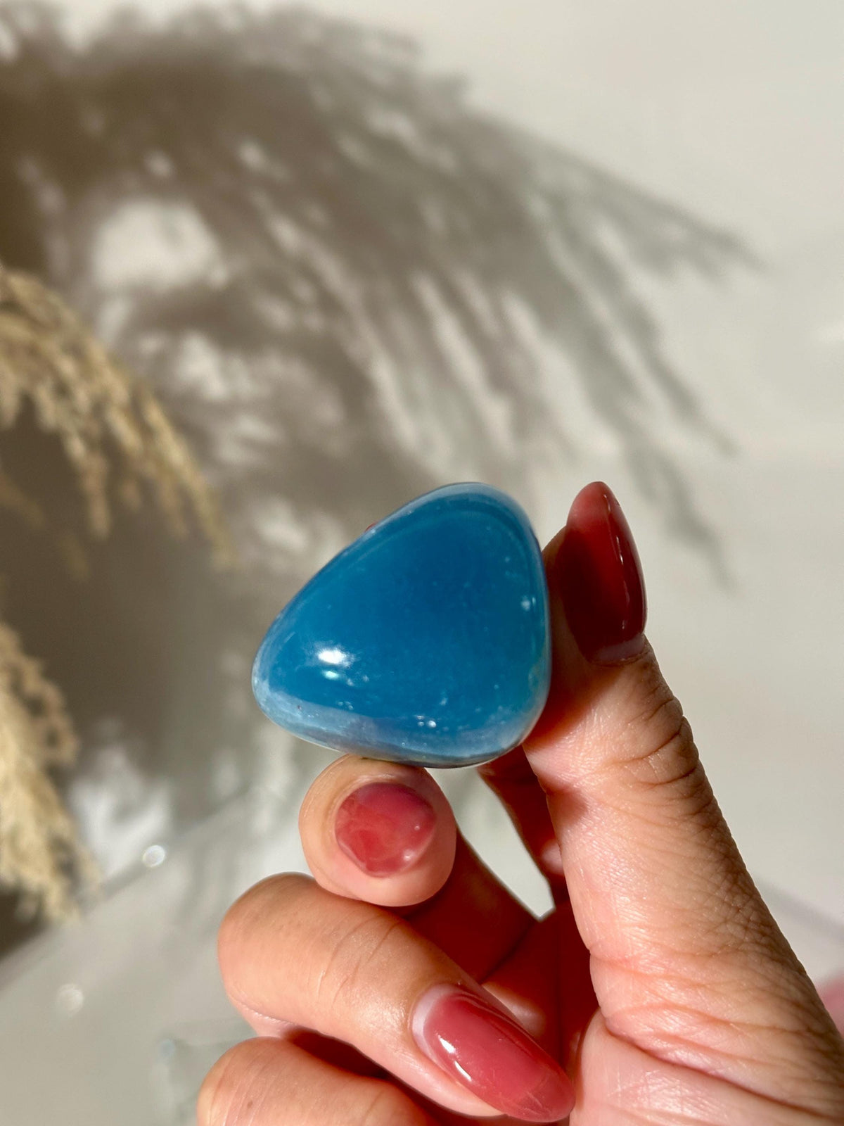 Blue Calcite Palm Stone: Argentina Onyx Aquatine Crystal Tumble, Choose Your Piece