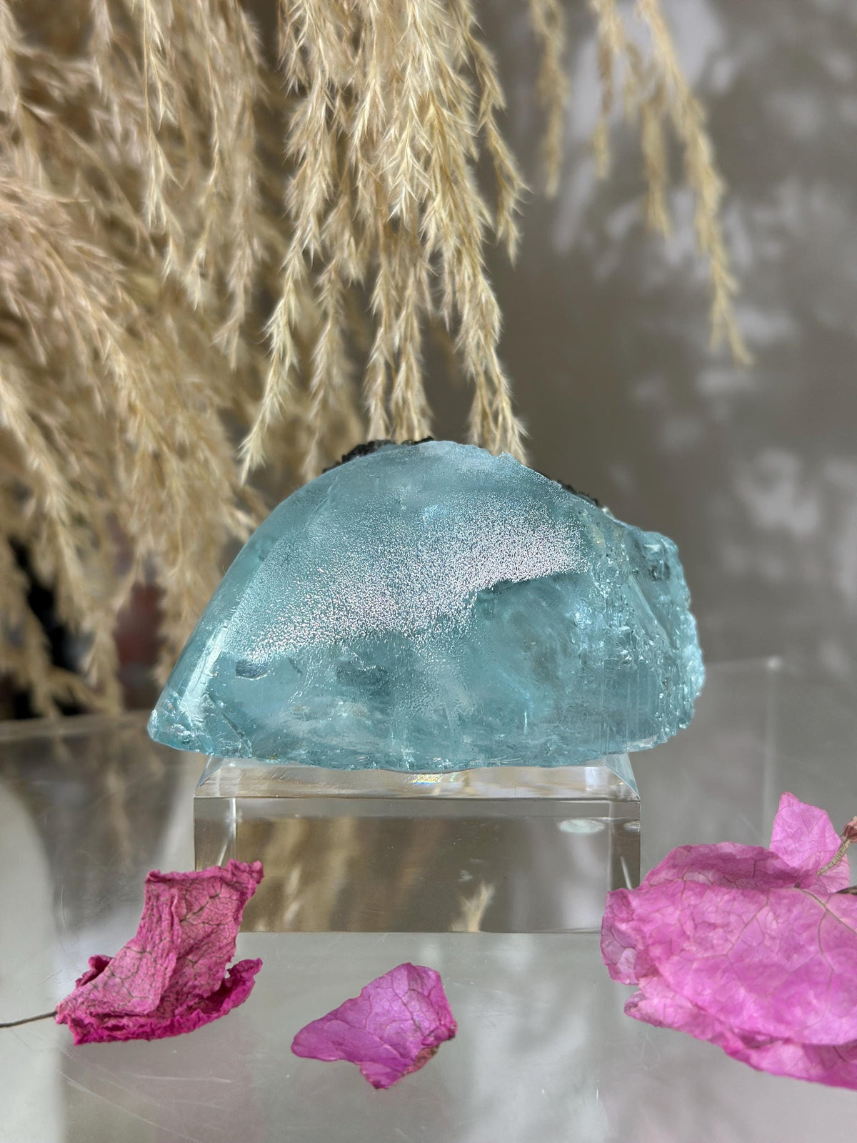 Gemmy Blue Topaz Mineral Specimen with Muscovite, Padre Paraiso, Brazil Crystal | Crystal Collector Home Decor #1