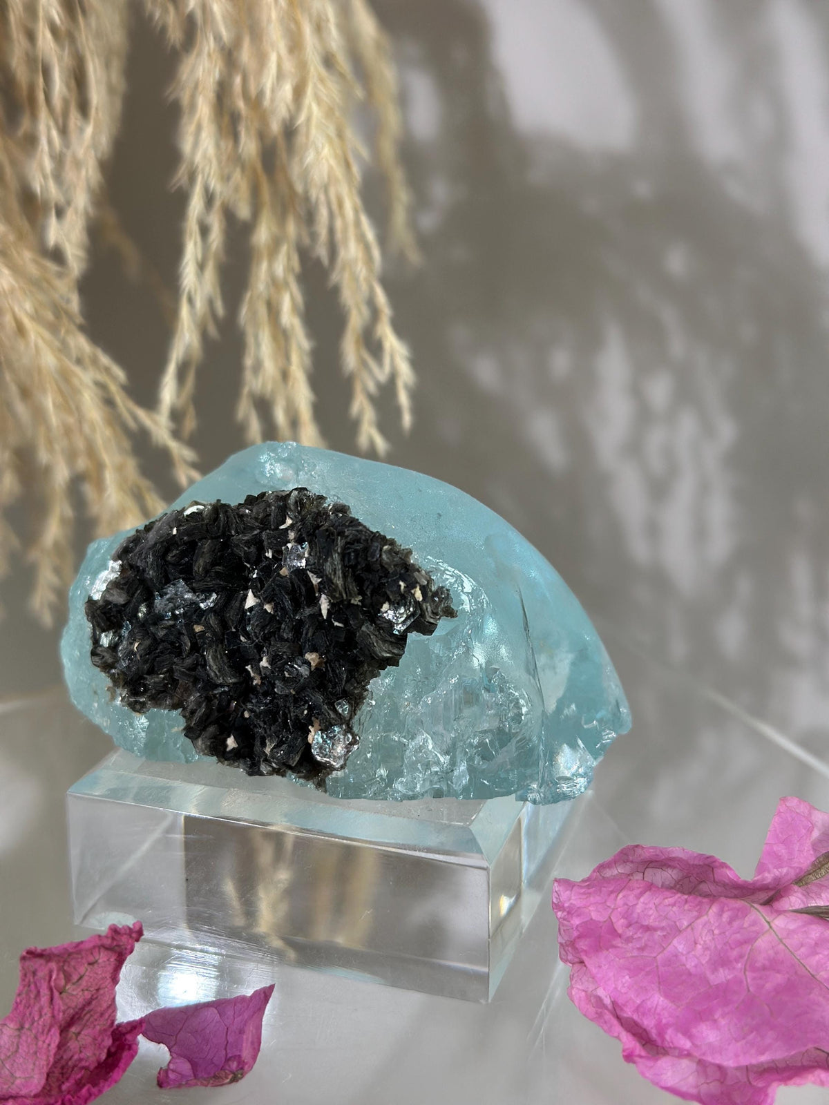 Gemmy Blue Topaz Mineral Specimen with Muscovite, Padre Paraiso, Brazil Crystal | Crystal Collector Home Decor #1