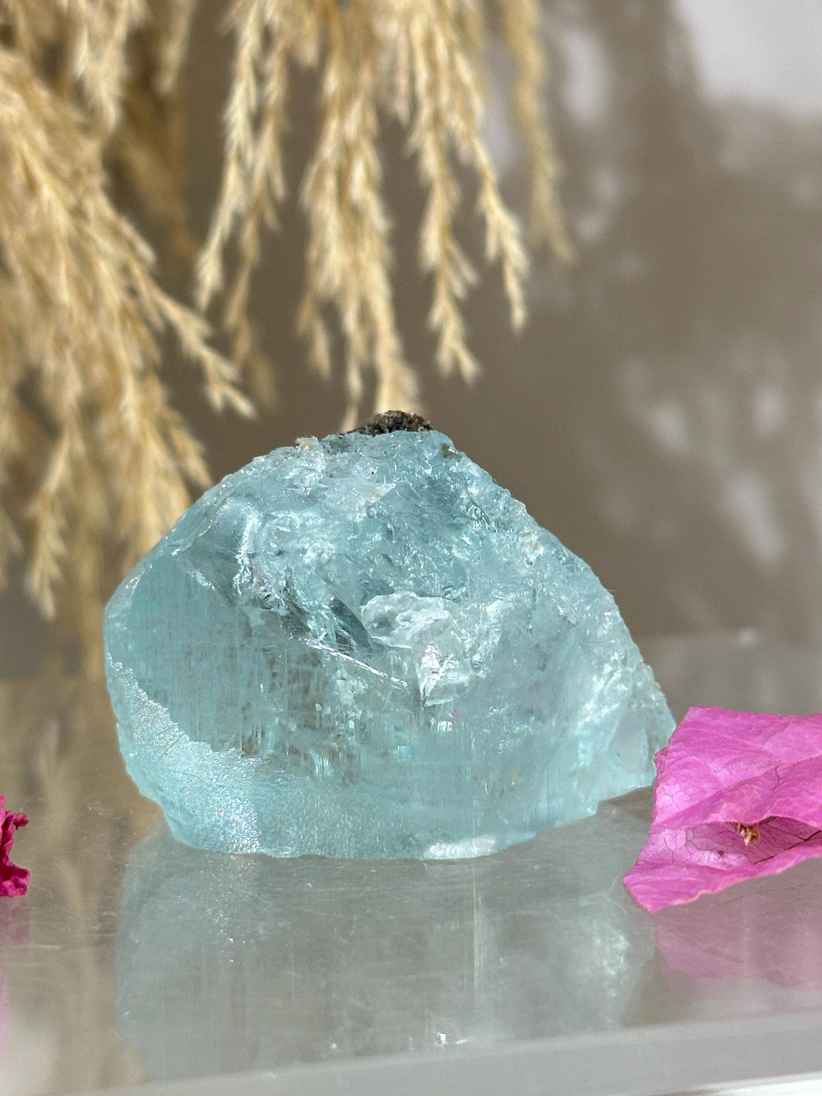 Gemmy Blue Topaz Mineral Specimen with Muscovite, Padre Paraiso, Brazil Crystal | Crystal Collector Home Decor #2