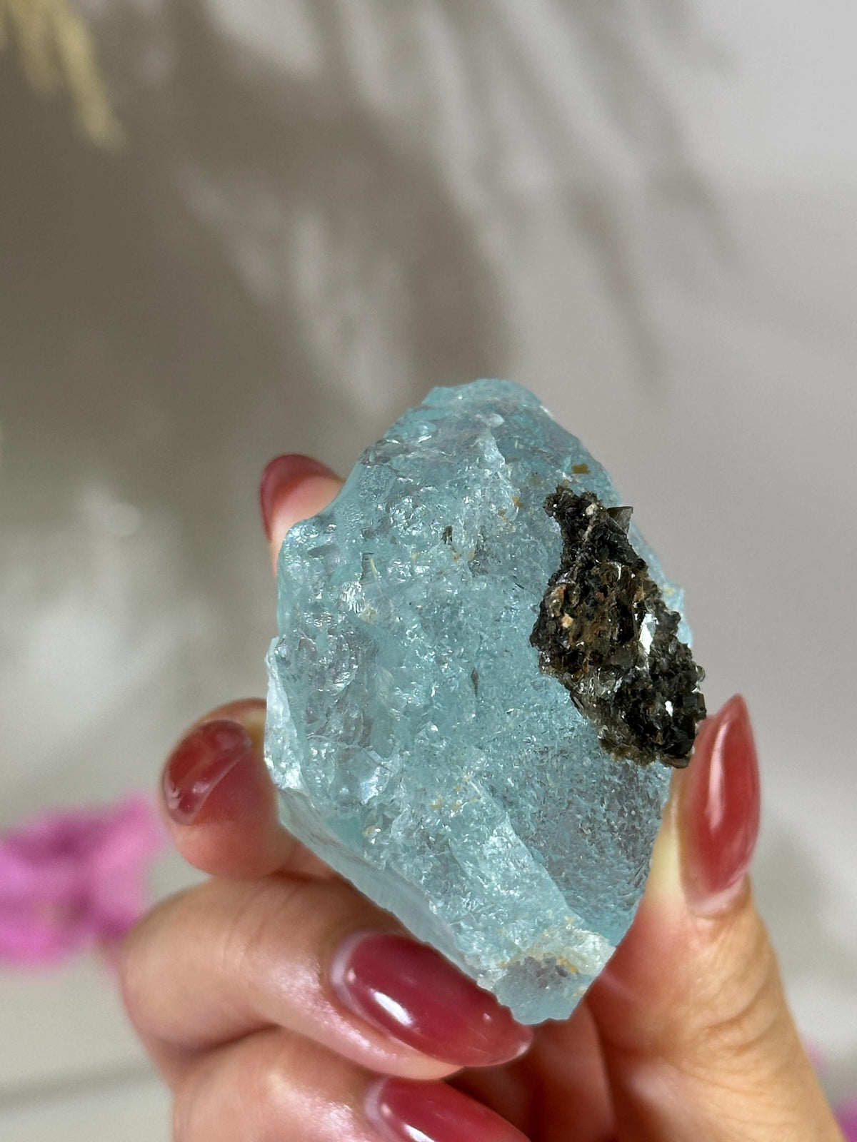 Gemmy Blue Topaz Mineral Specimen with Muscovite, Padre Paraiso, Brazil Crystal | Crystal Collector Home Decor #2