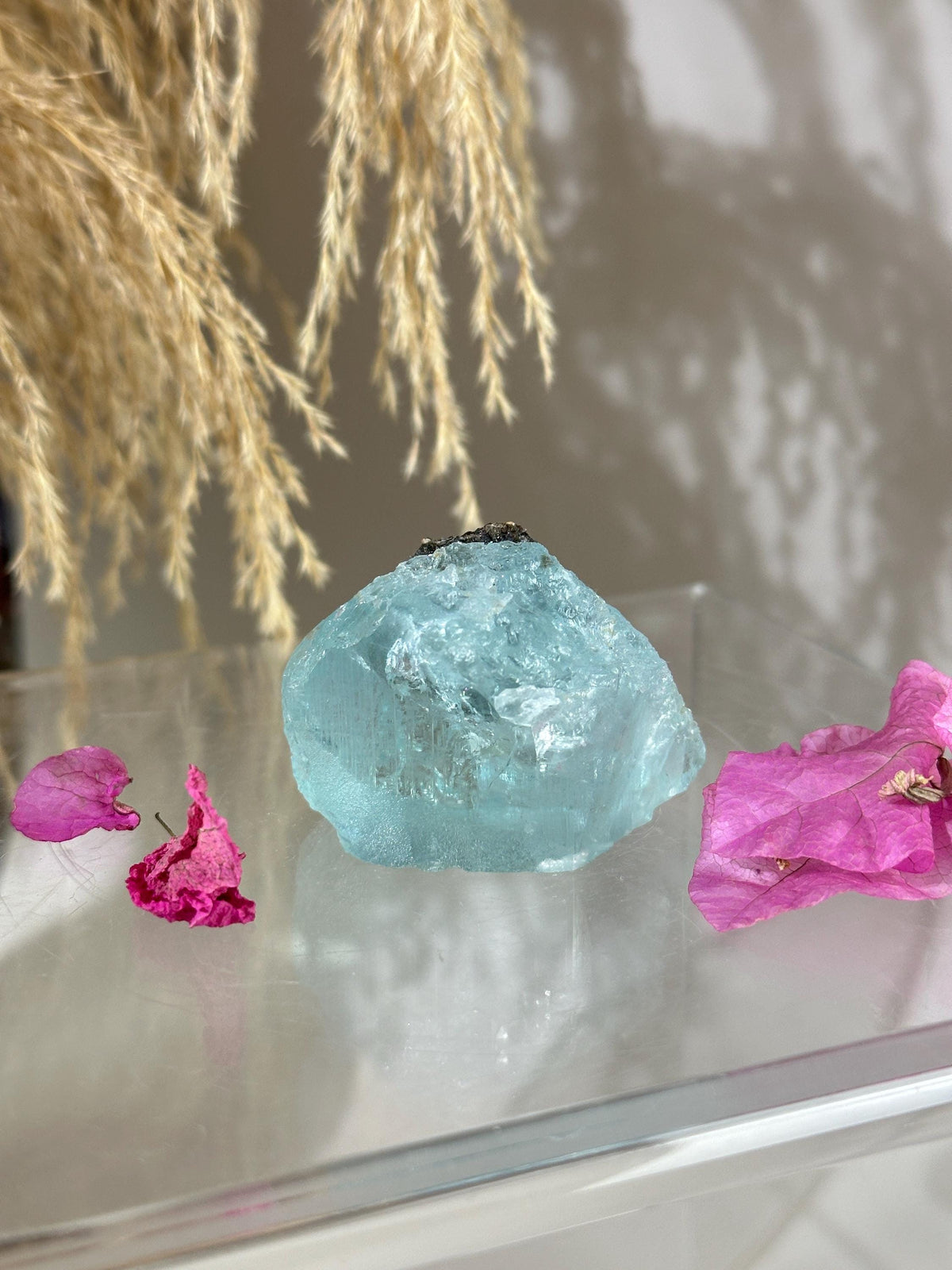 Gemmy Blue Topaz Mineral Specimen with Muscovite, Padre Paraiso, Brazil Crystal | Crystal Collector Home Decor #2