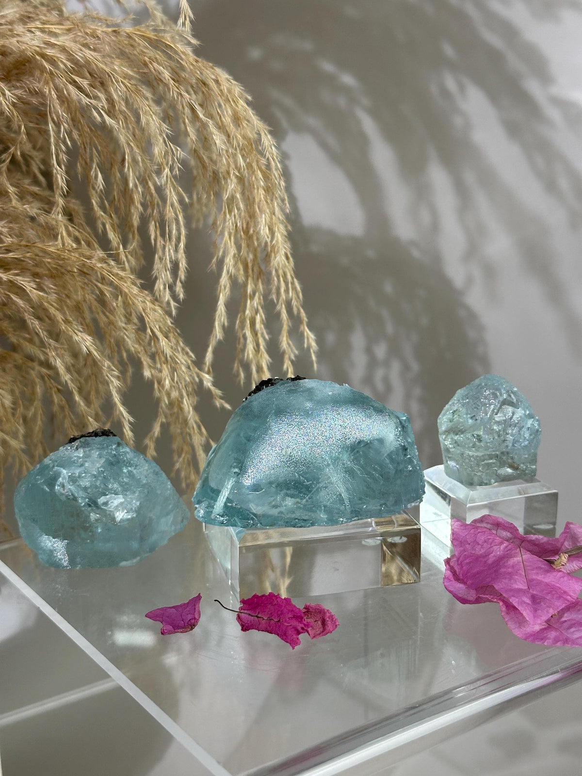 Gemmy Blue Topaz Mineral Specimen with Muscovite, Padre Paraiso, Brazil Crystal | Crystal Collector Home Decor #1