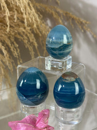 Blue Calcite Palm Stone: Argentina Onyx Aquatine Crystal Tumble, Choose Your Piece