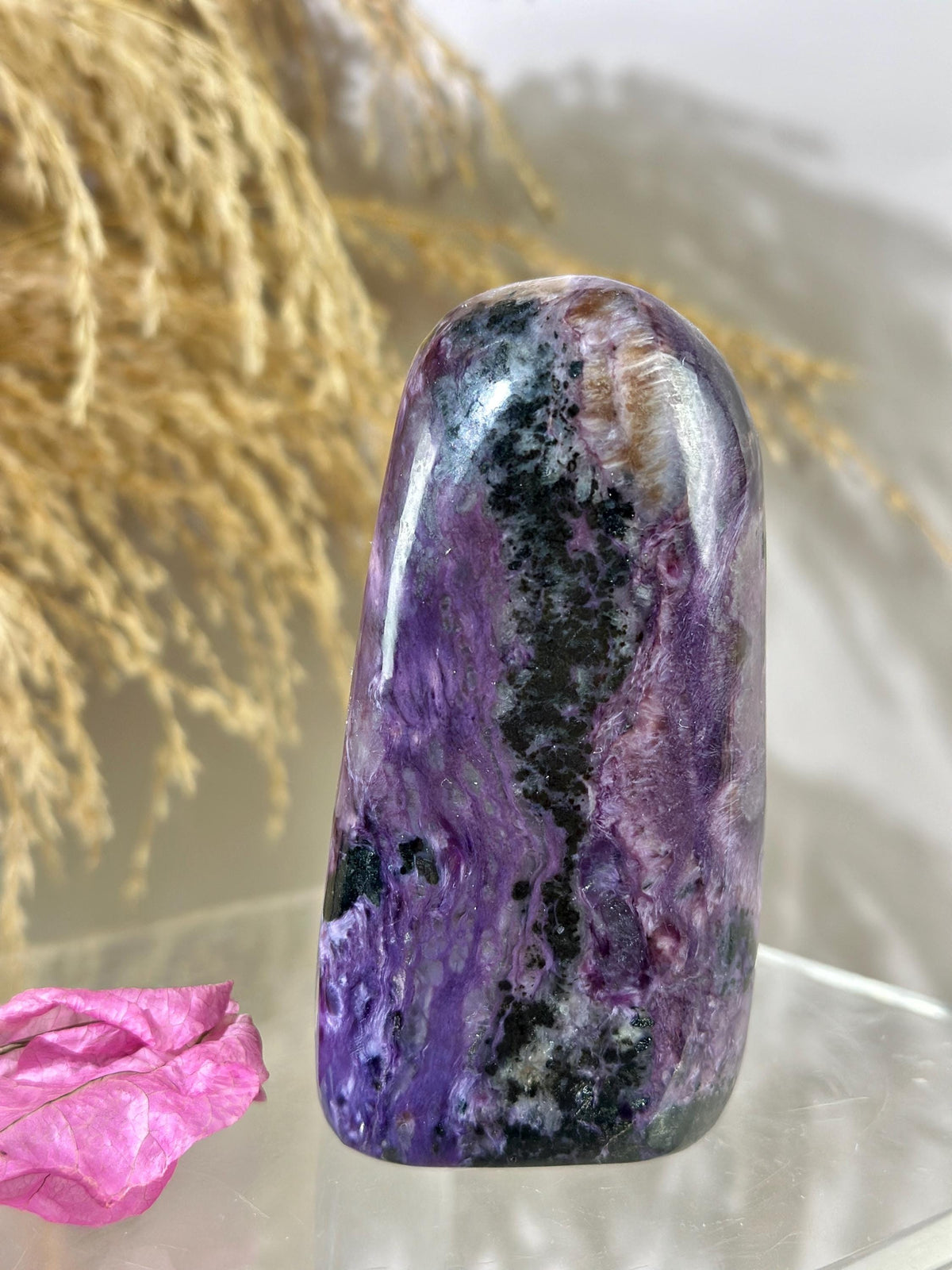 Purple Charoite Freeform Tower for Home Decor, Charoite for Crystal Collector
