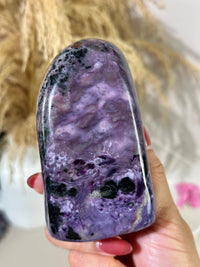 Purple Charoite Freeform Tower for Home Decor, Charoite for Crystal Collector
