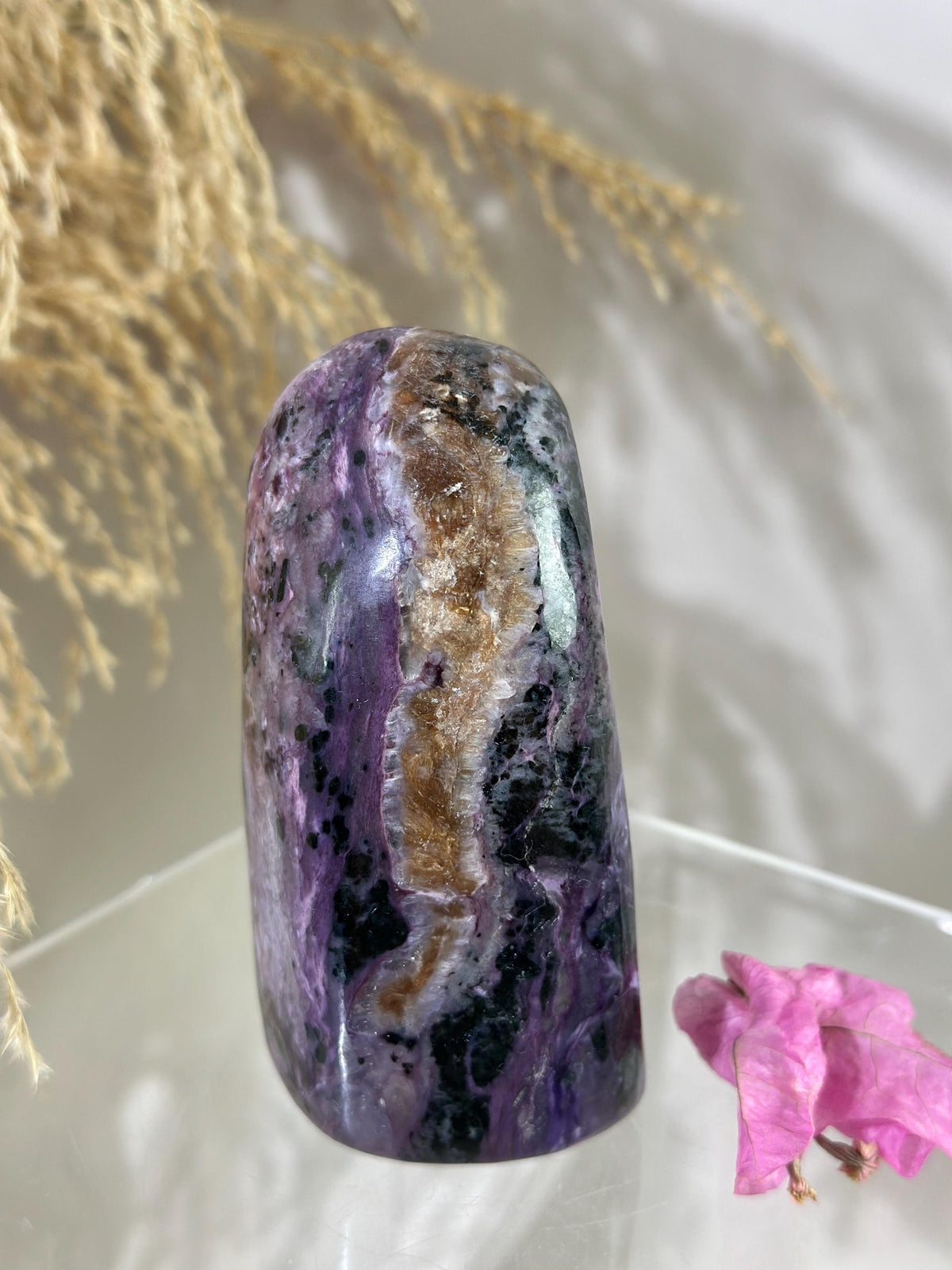 Purple Charoite Freeform Tower for Home Decor, Charoite for Crystal Collector