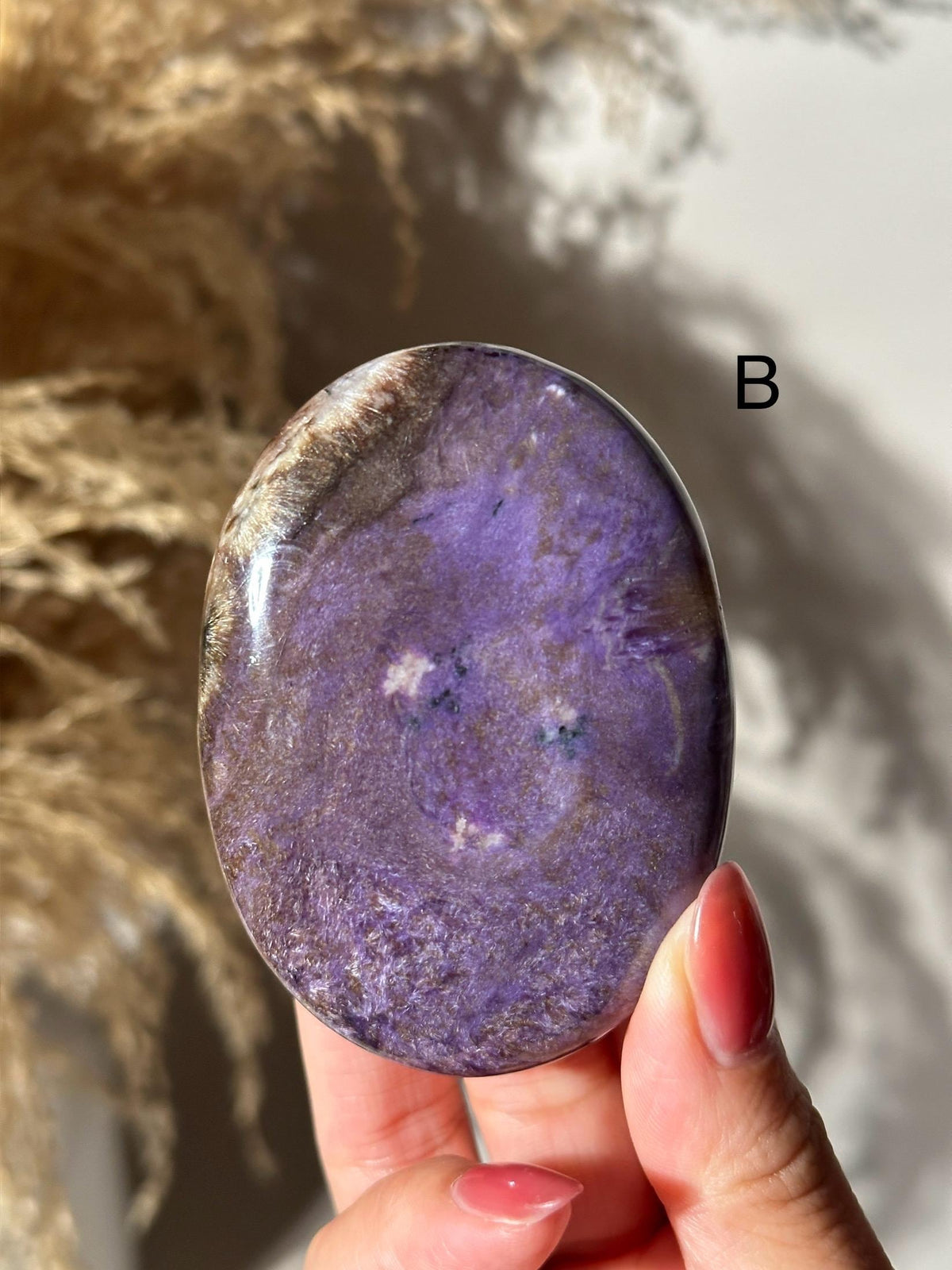Large Charoite Palmstone Pocket Stone 3" - CHOOSE YOUR PIECE