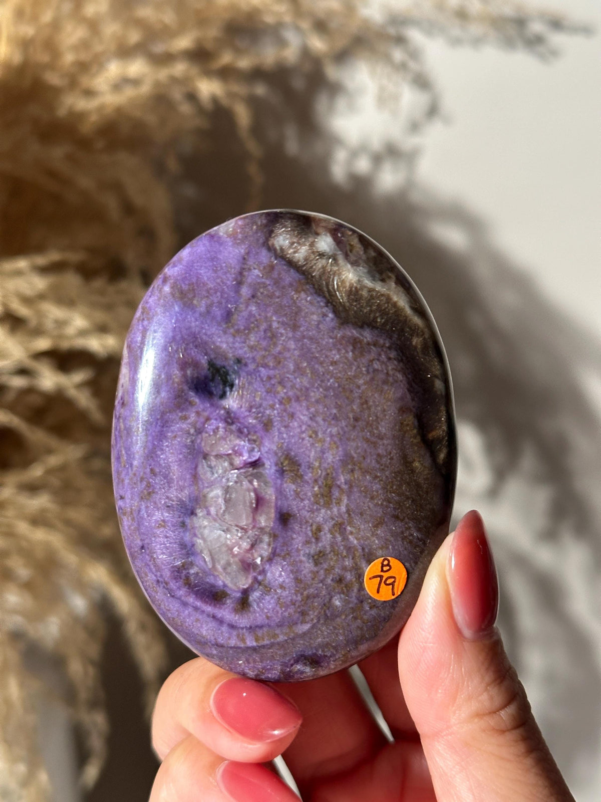 Large Charoite Palmstone Pocket Stone 3" - CHOOSE YOUR PIECE