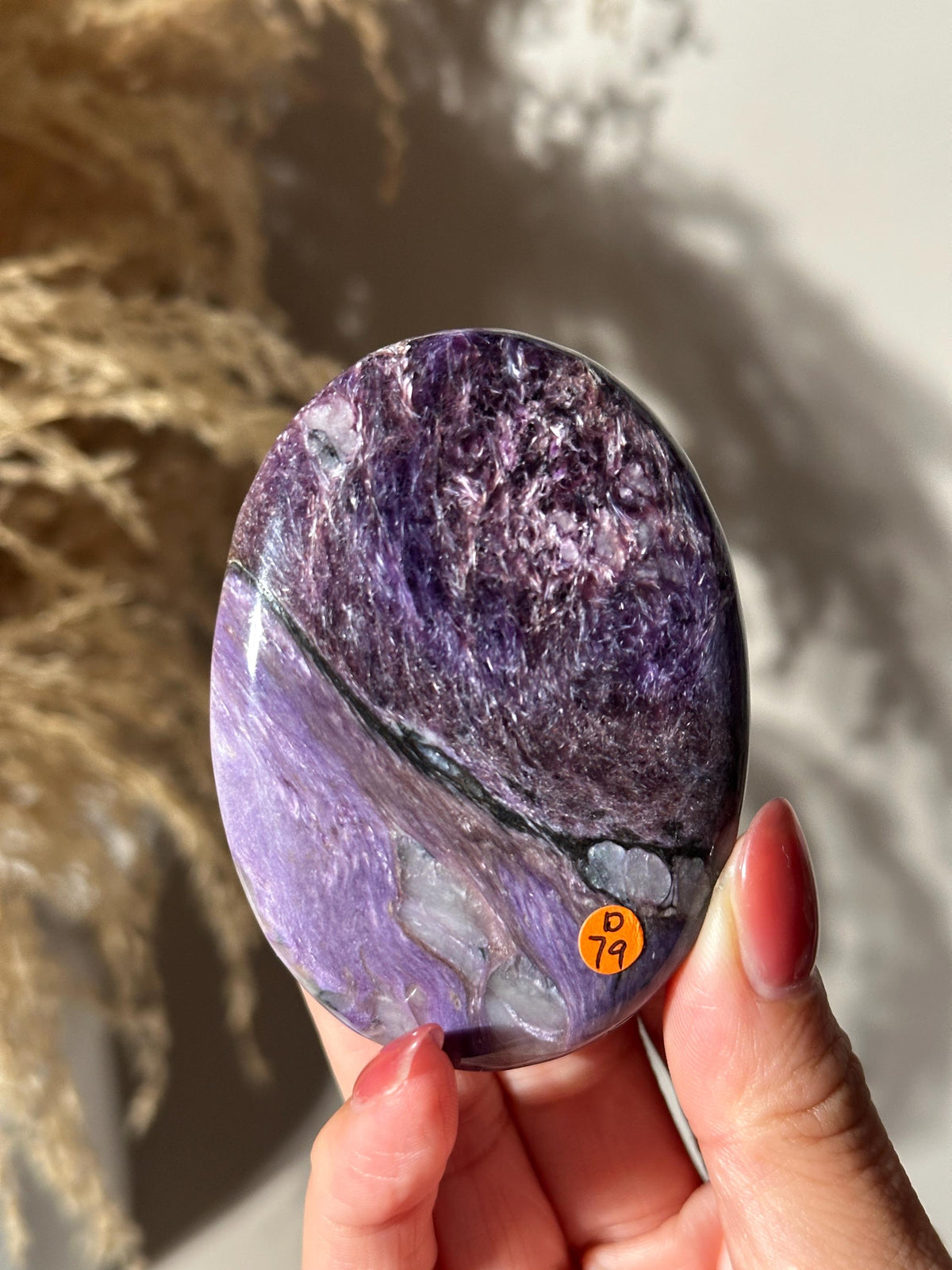 Large Charoite Palmstone Pocket Stone 3" - CHOOSE YOUR PIECE
