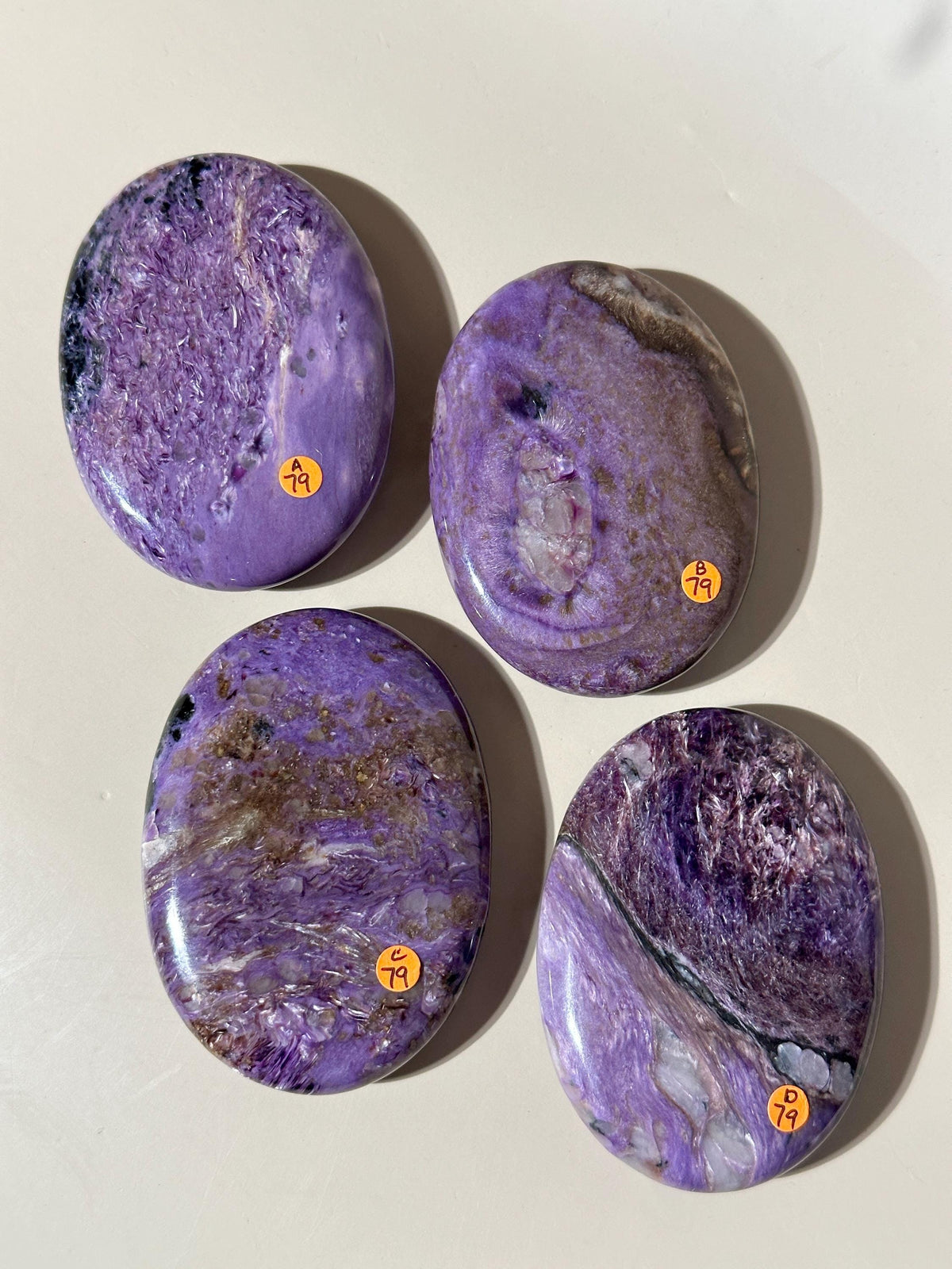 Large Charoite Palmstone Pocket Stone 3" - CHOOSE YOUR PIECE