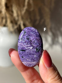 High Quality Charoite Palmstone from Russia, Purple Charoite Palm, Rare Collectible Pocket Stone for Gifting