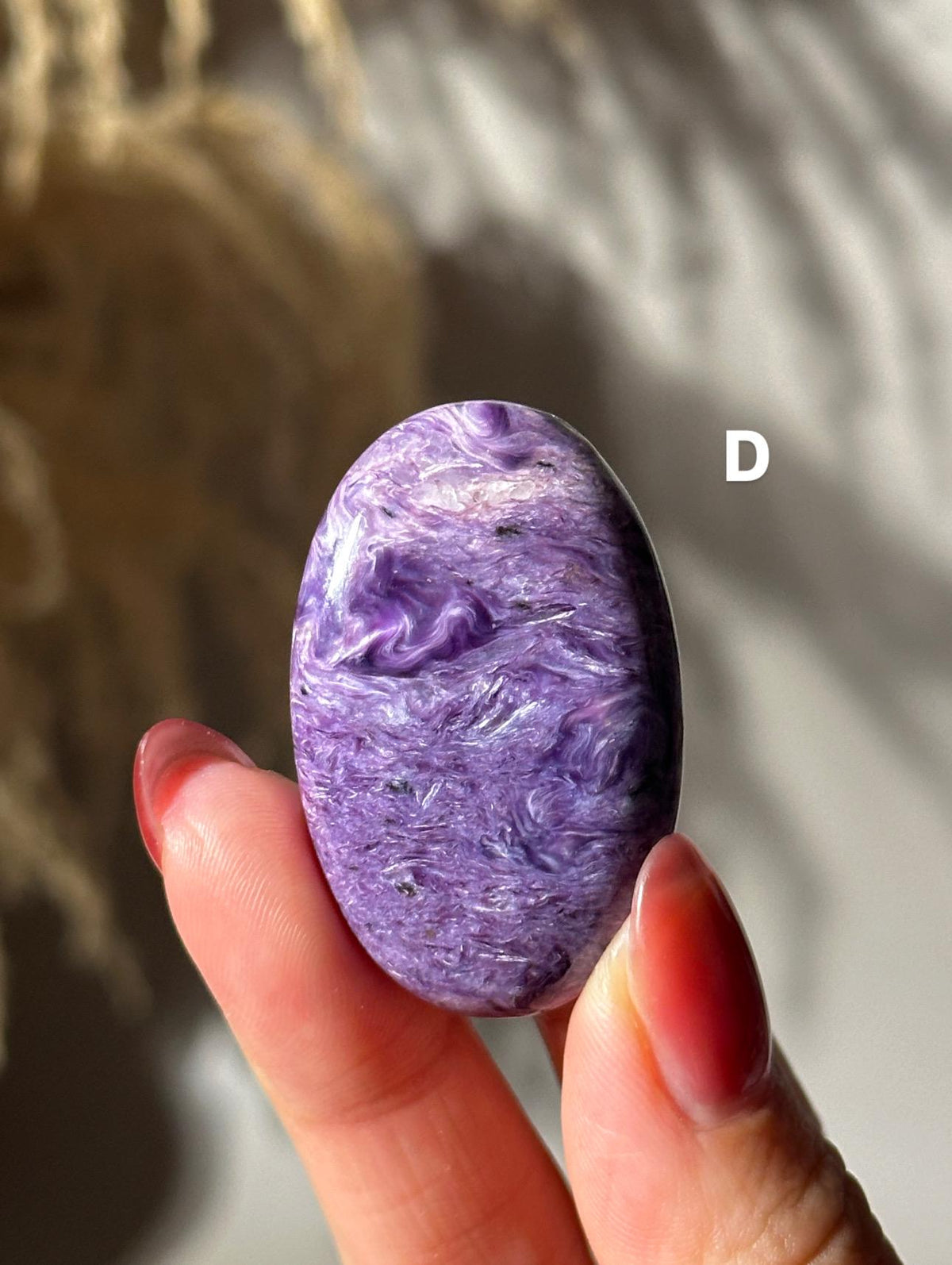 High Quality Charoite Palmstone from Russia, Purple Charoite Palm, Rare Collectible Pocket Stone for Gifting