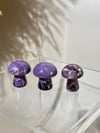 Charoite Mushroom Carving 1.25” | Rare Purple Crystal from Russia | Collectible Stone, Healing Gift, Crystal Decor