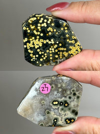 Ocean Jasper Pocket Slice: OJ Orbicular Jasper, Collectible Quality