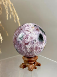 Rare Find Pink Charoite Sphere with Blue Calcite Russian Minerals for Crystal Collector and Home Decor #2