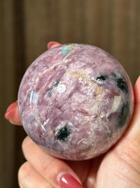Rare Find Pink Charoite Sphere with Blue Calcite Russian Minerals for Crystal Collector and Home Decor #2
