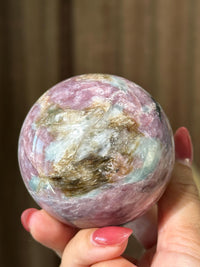 Rare Find Pink Charoite Sphere with Blue Calcite Russian Minerals for Crystal Collector and Home Decor #2