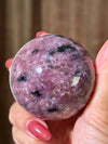 Rare Find Pink Charoite Sphere with Blue Calcite #3