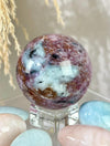 Rare Find Pink Charoite Sphere with Blue Calcite #3
