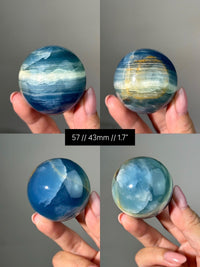 Blue Calcite Sphere: Argentinian Onyx Aquatine Crystal | Choose Your Piece