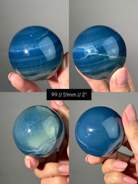 Blue Calcite Sphere: Argentinian Onyx Aquatine Crystal | Choose Your Piece