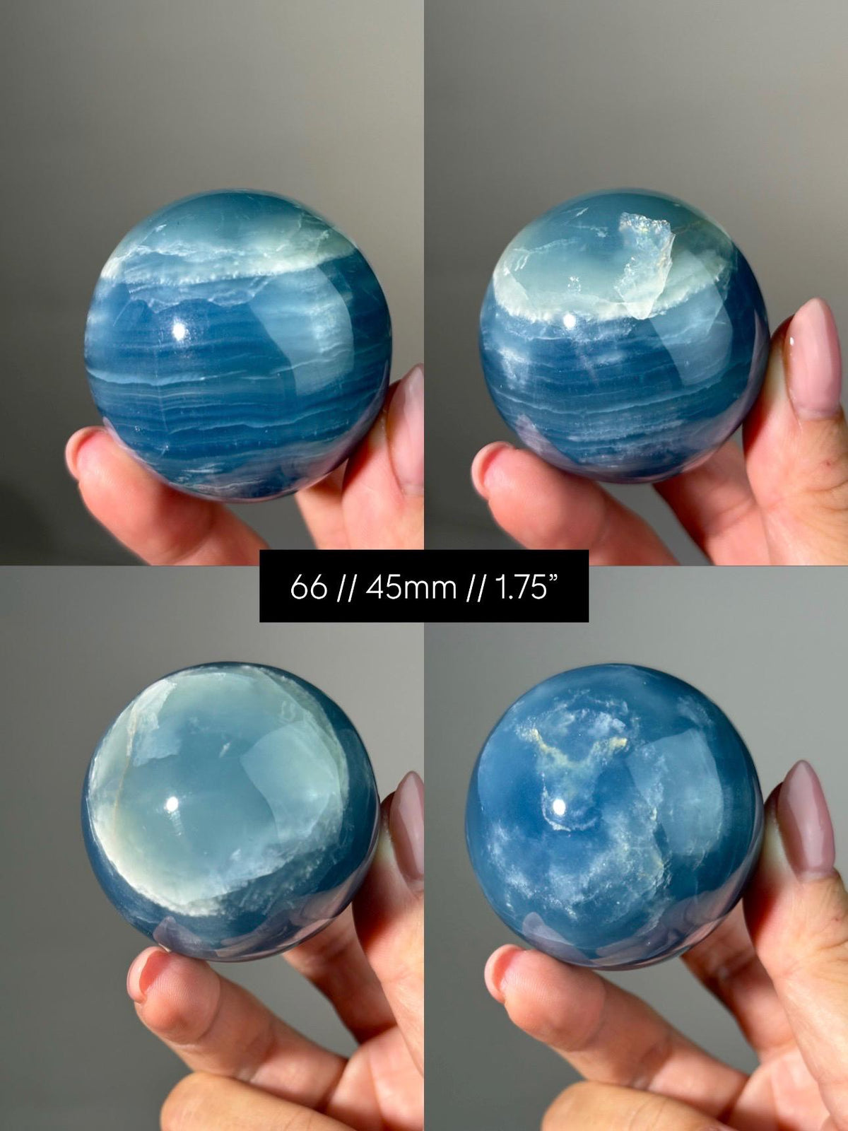 Blue Calcite Sphere: Argentinian Onyx Aquatine Crystal | Choose Your Piece