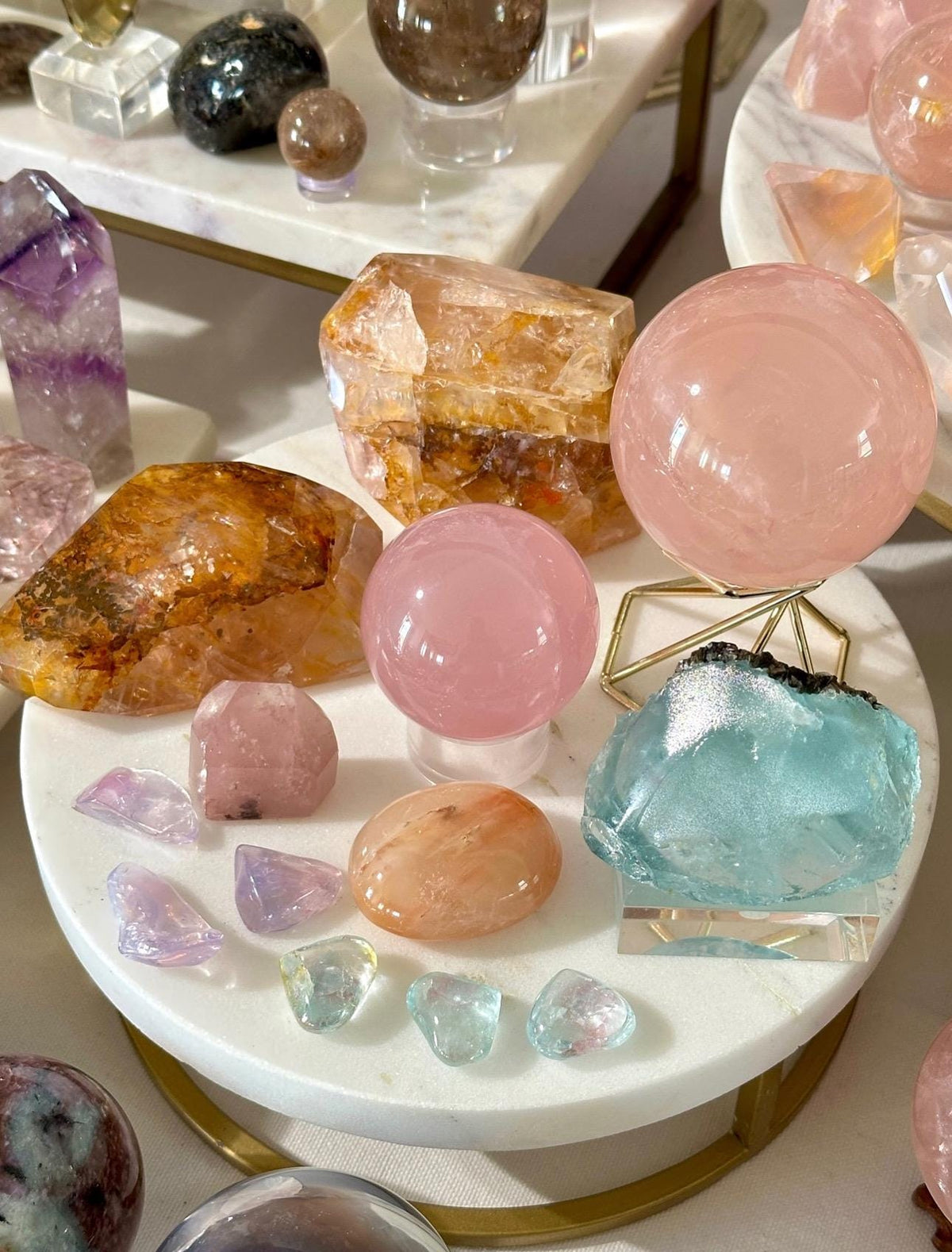 Gemmy Blue Topaz Mineral Specimen with Muscovite, Padre Paraiso, Brazil Crystal | Crystal Collector Home Decor #1