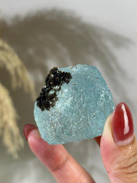 Gemmy Blue Topaz Mineral Specimen with Muscovite, Padre Paraiso, Brazil Crystal | Crystal Collector Home Decor #2