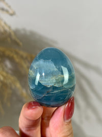 Blue Calcite Palm Stone: Argentina Onyx Aquatine Crystal Tumble, Choose Your Piece