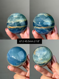 Blue Calcite Sphere: Argentinian Onyx Aquatine Crystal | Choose Your Piece