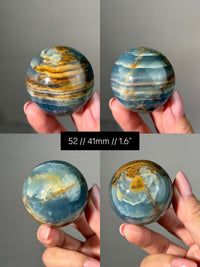 Blue Calcite Sphere: Argentinian Onyx Aquatine Crystal | Choose Your Piece